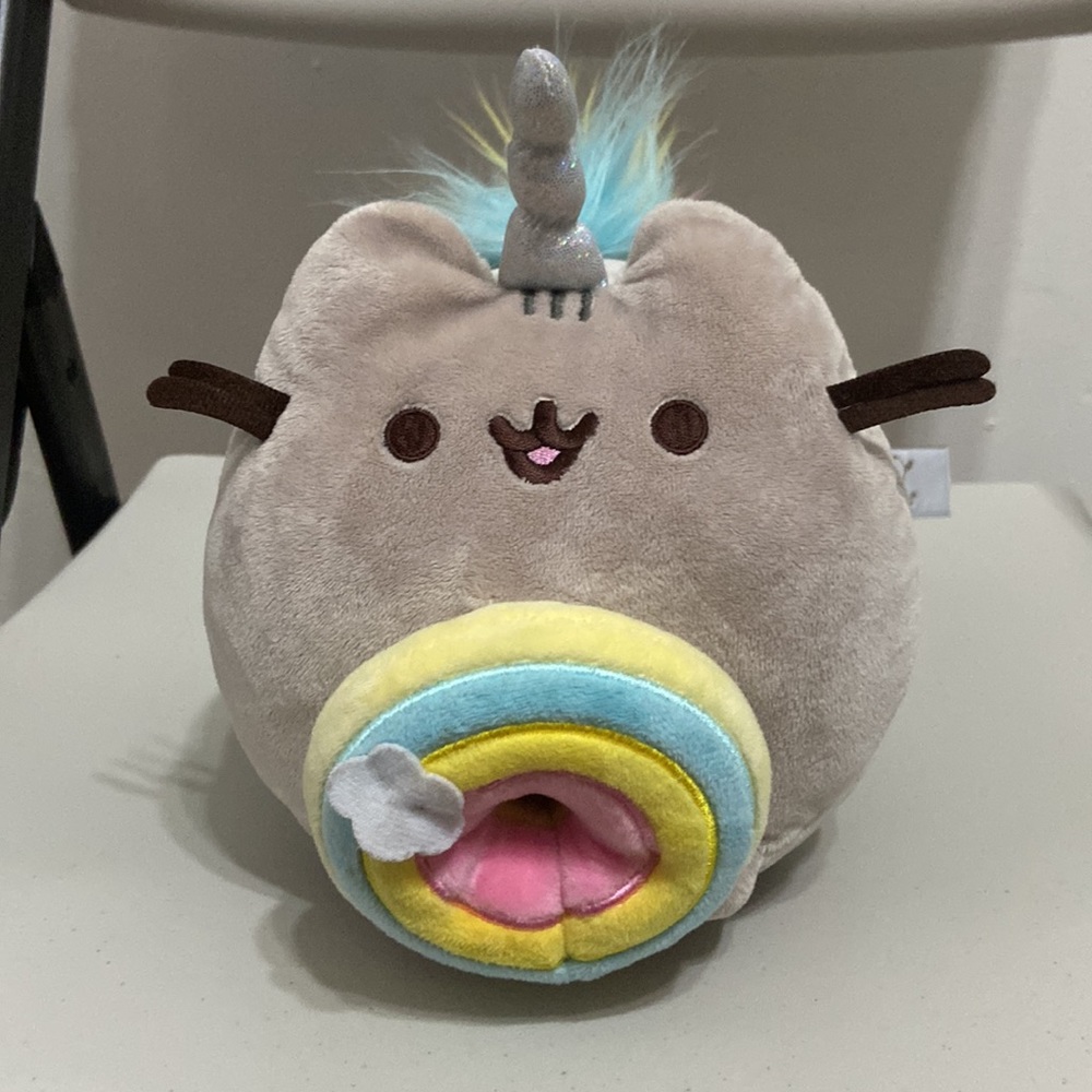 Pusheenicorn Donut Log Rainbow Plush Cat